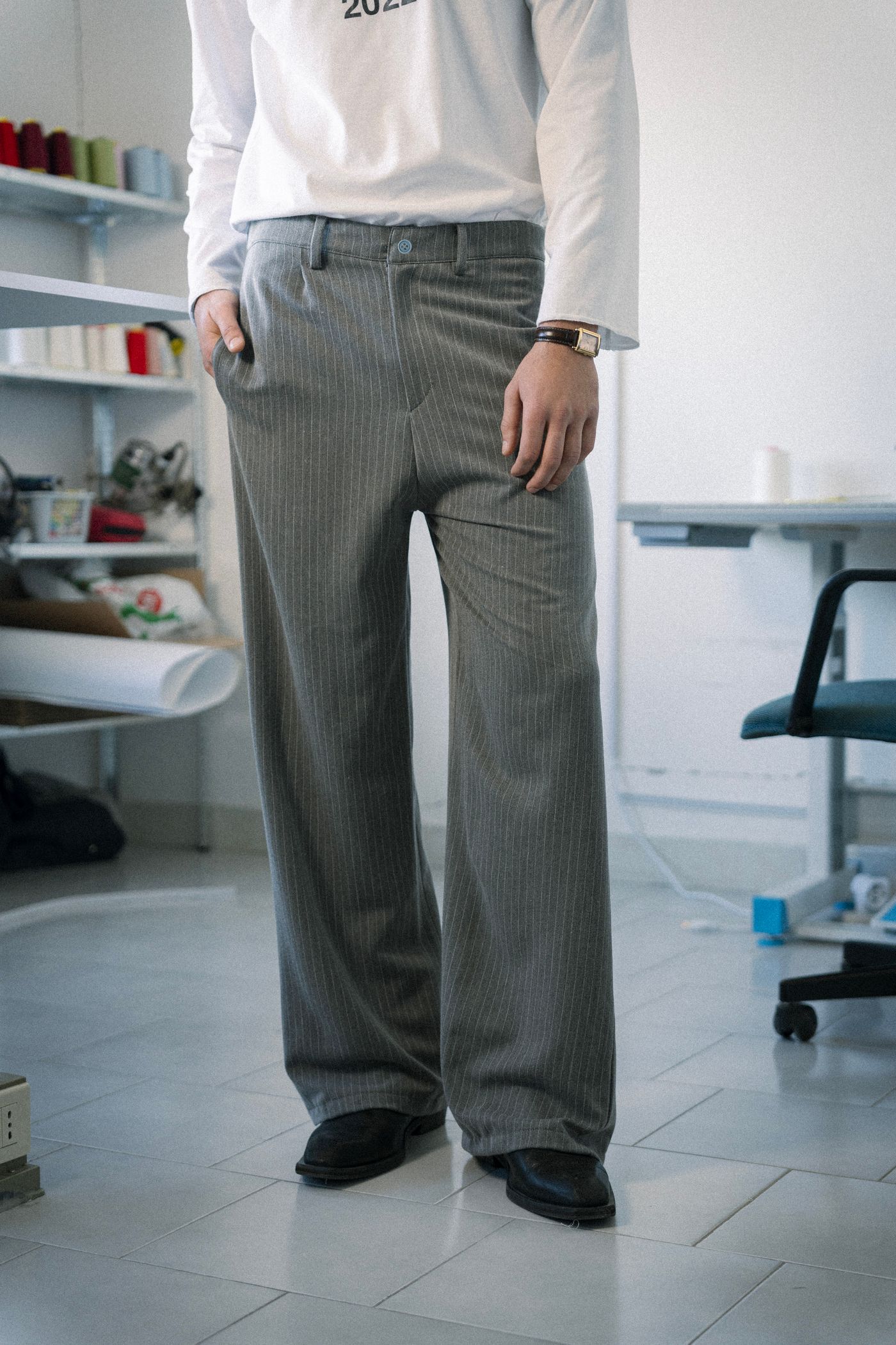 SLATE Pinstripe Trousers 3