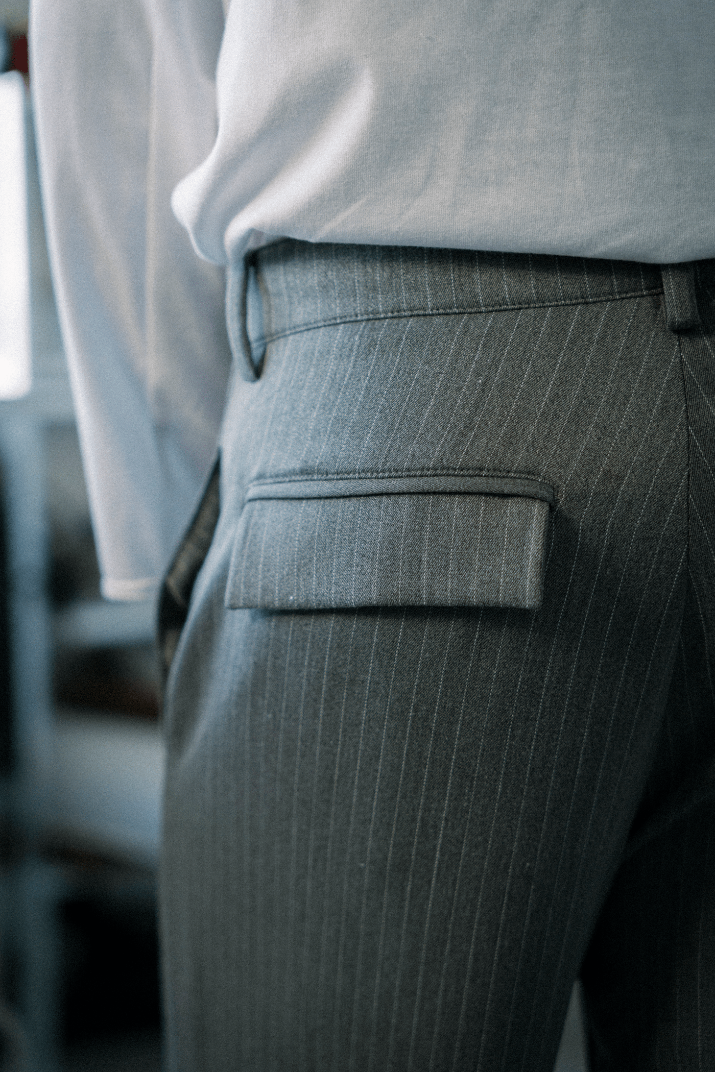 SLATE Pinstripe Trousers 4