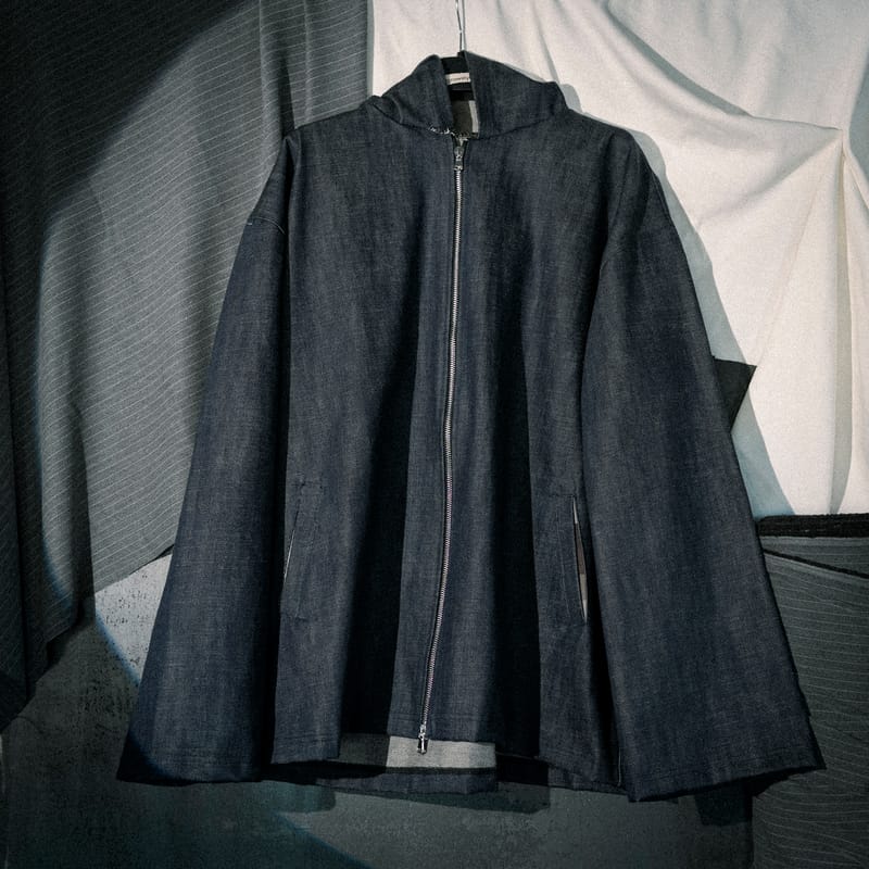 SHELTER Hooded Raw Denim Jacket